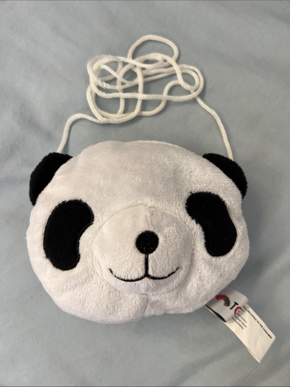 Plush Panda Bear Face Shoulder Bag Purse - White and Black zippered pocket Tokyo